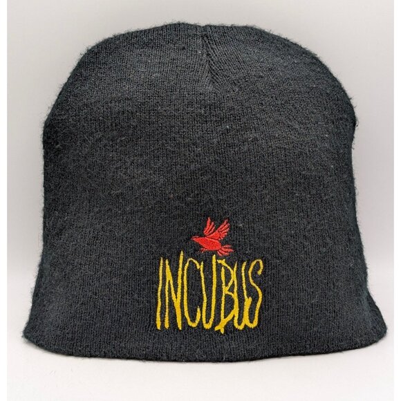 Vintage Incubus Beanie Hat Embroidered Black VTG 90s Y2K Sock Cap Rock Music - Picture 2 of 4